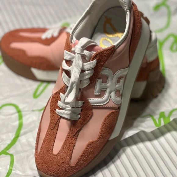 Sam Edelman Women's Sneakers in Pink and Orange - Picture 6 of 8